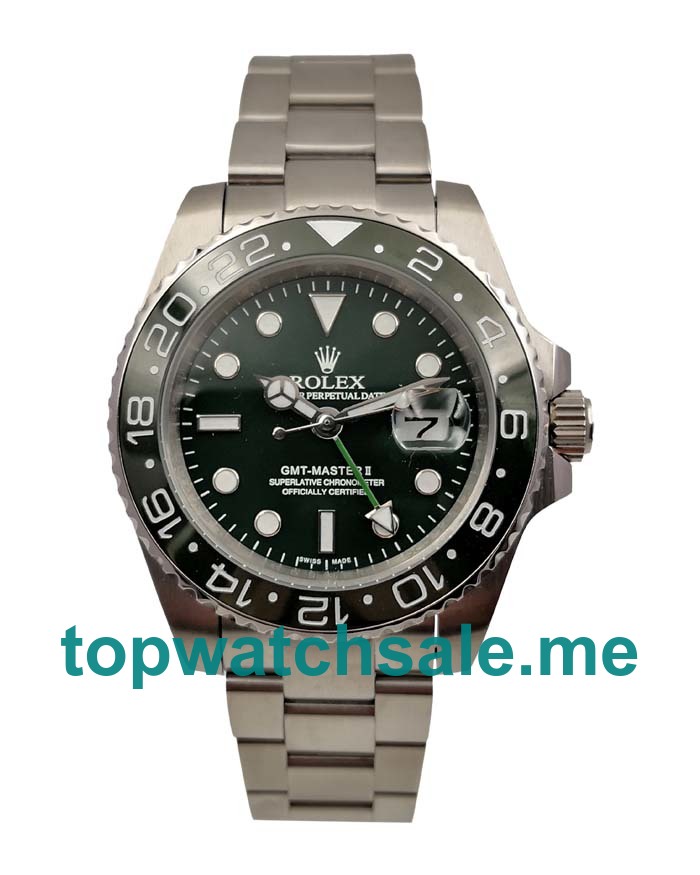 UK Rolex GMT-Master II 116700 LN Replica Watches With Black Dials For Men + Topreplicawatches.me