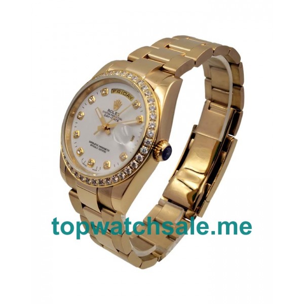 UK Rolex Day-Date 18048 Replica Watches With White Dials For Men + Topreplicawatches.me