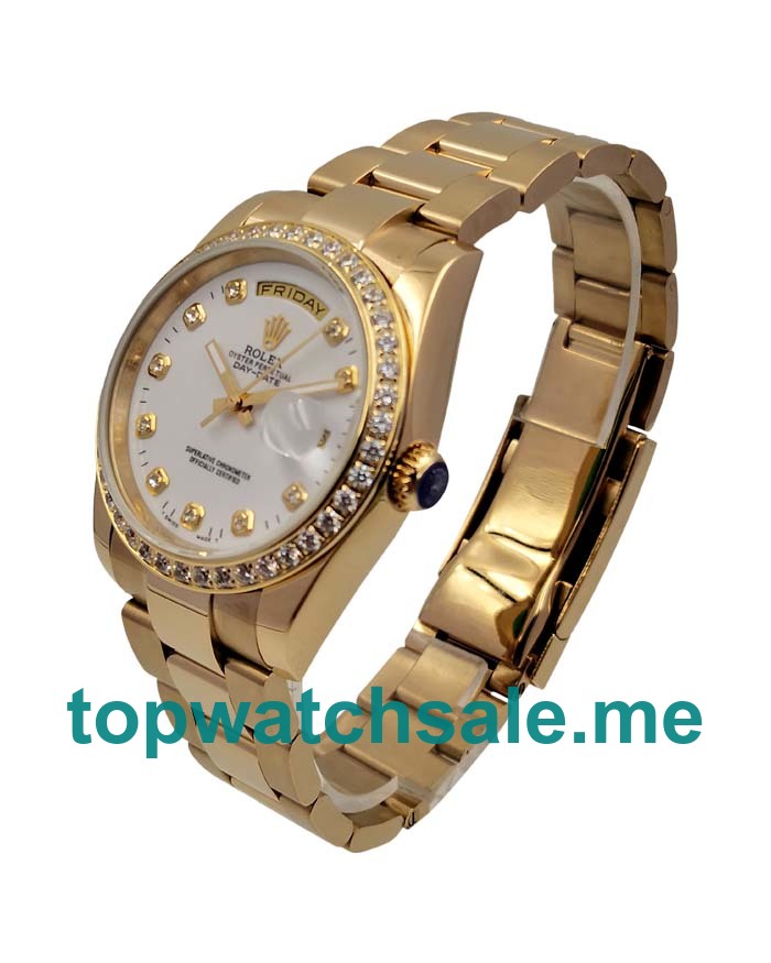 UK Rolex Day-Date 18048 Replica Watches With White Dials For Men + Topreplicawatches.me