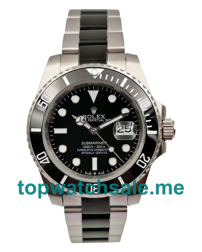 UK Rolex Submariner 116610 LN Replica Watches With Black Dials For Men + Topreplicawatches.me