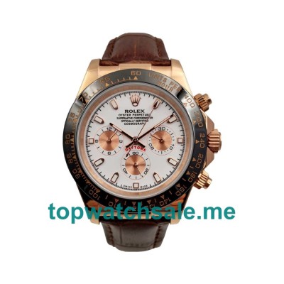 UK Rolex Daytona 116515 LN Replica Watches With White Dials For Men + Topreplicawatches.me