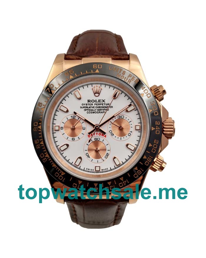 UK Rolex Daytona 116515 LN Replica Watches With White Dials For Men + Topreplicawatches.me