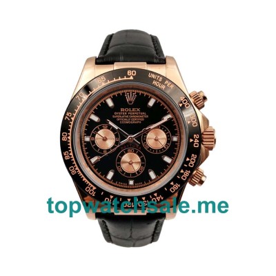UK Rolex Daytona 116515 LN Replica Watches With Black Dials For Men + Topreplicawatches.me