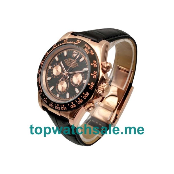 UK Rolex Daytona 116515 LN Replica Watches With Black Dials For Men + Topreplicawatches.me