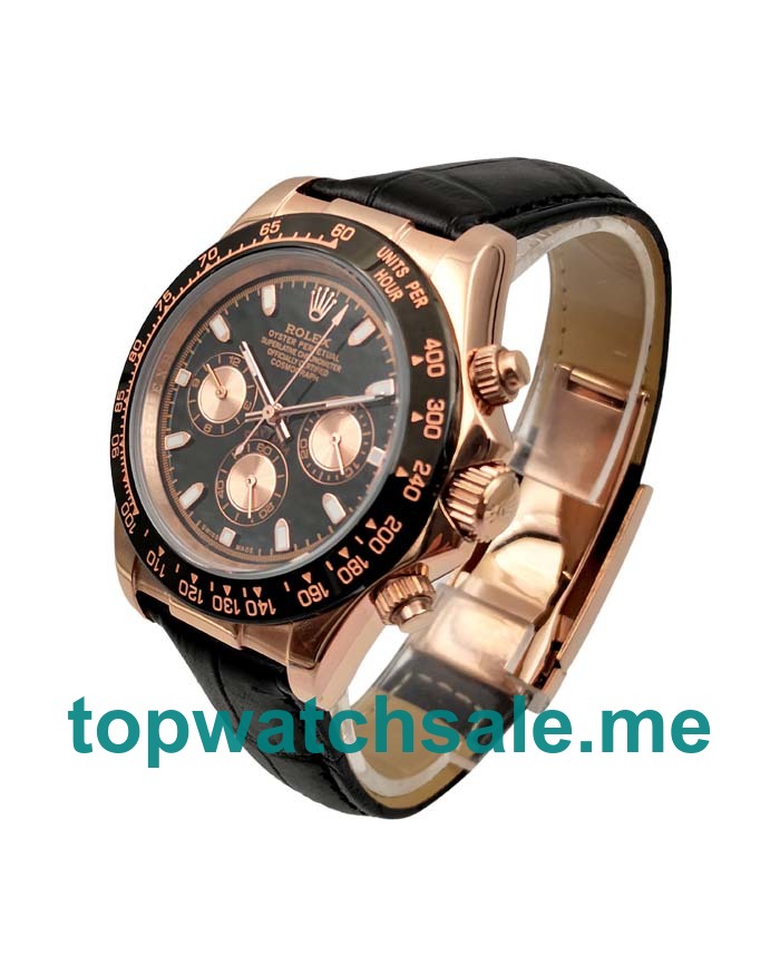 UK Rolex Daytona 116515 LN Replica Watches With Black Dials For Men + Topreplicawatches.me