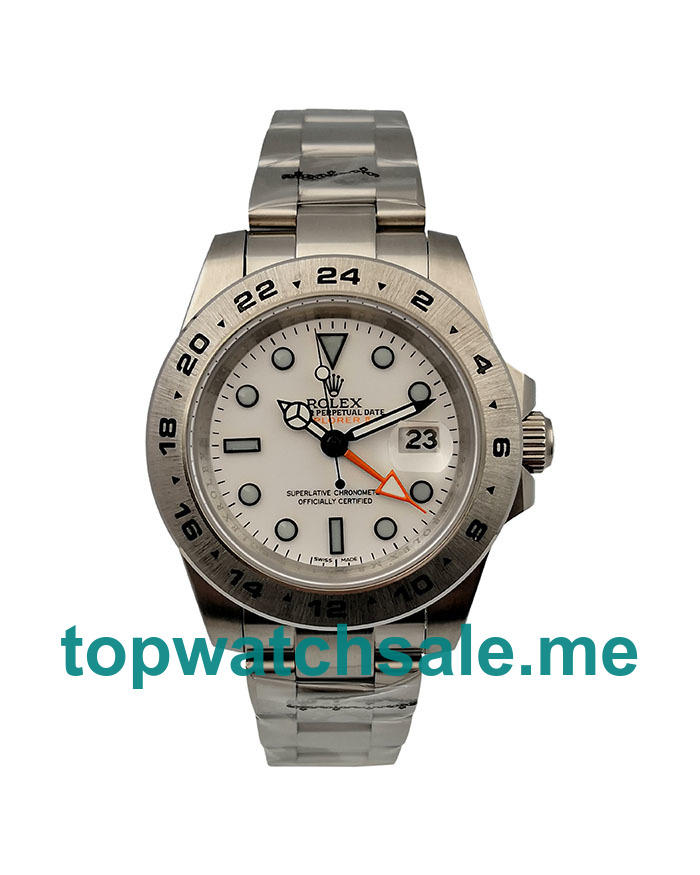 UK Rolex Explorer II 216570 Replica Watches With White Dials For Men + Topreplicawatches.me