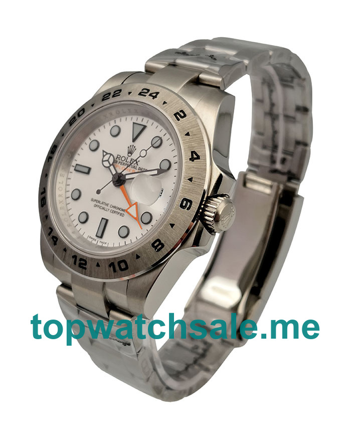 UK Rolex Explorer II 216570 Replica Watches With White Dials For Men + Topreplicawatches.me