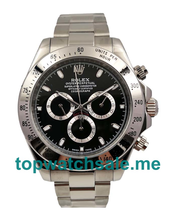 UK Rolex Daytona 116520 Replica Watches With Black Dials For Men + Topreplicawatches.me