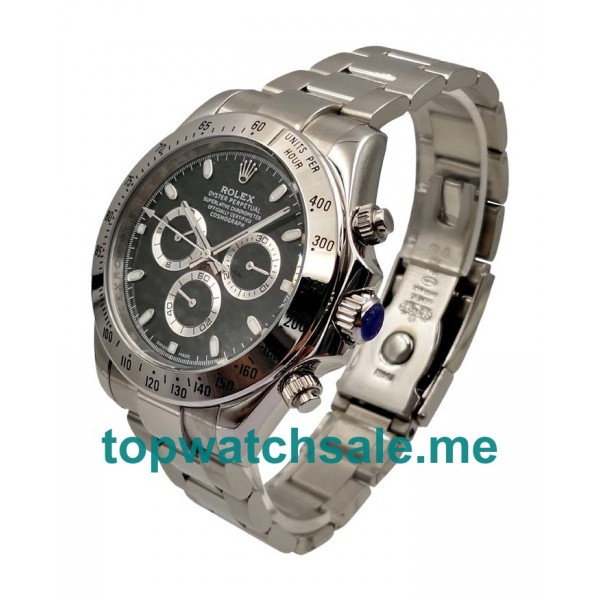 UK Rolex Daytona 116520 Replica Watches With Black Dials For Men + Topreplicawatches.me