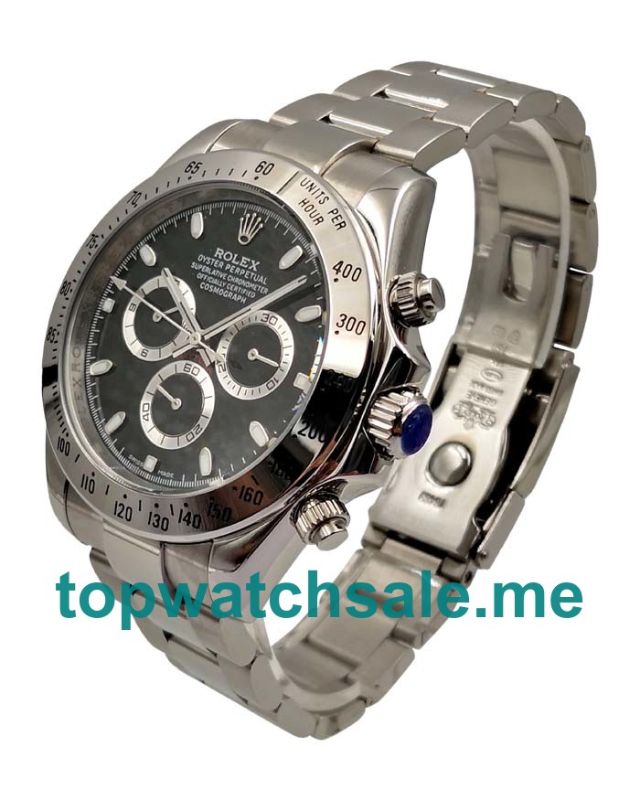 UK Rolex Daytona 116520 Replica Watches With Black Dials For Men + Topreplicawatches.me