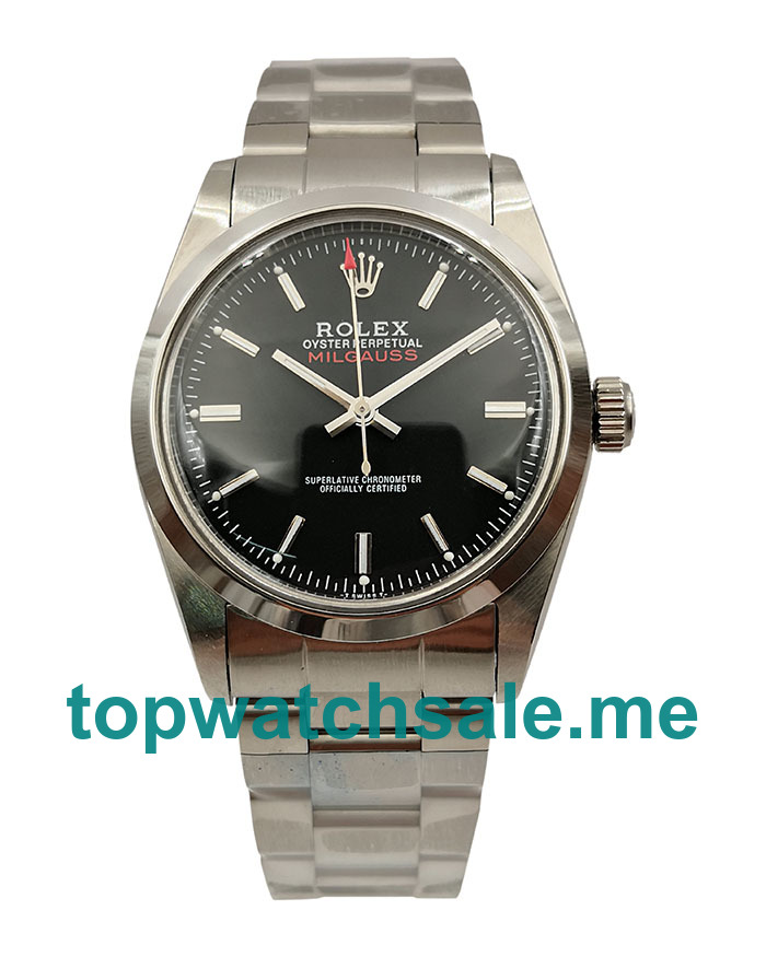 UK Rolex Milgauss Ref.1019 Replica Watches With Black Dials For Men + Topreplicawatches.me