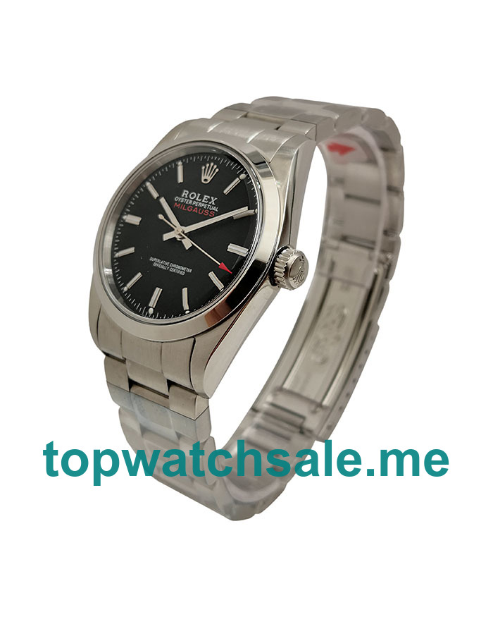 UK Rolex Milgauss Ref.1019 Replica Watches With Black Dials For Men + Topreplicawatches.me