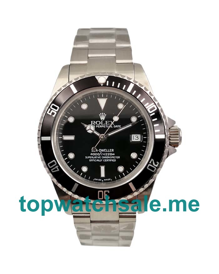 UK Rolex Sea-Dweller 116600 Replica Watches With Black Dials For Men + Topreplicawatches.me