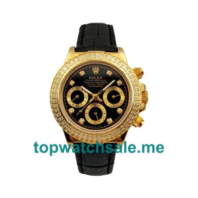 UK Rolex Daytona 116508 Replica Watches With Black Dials For Women + Topreplicawatches.me