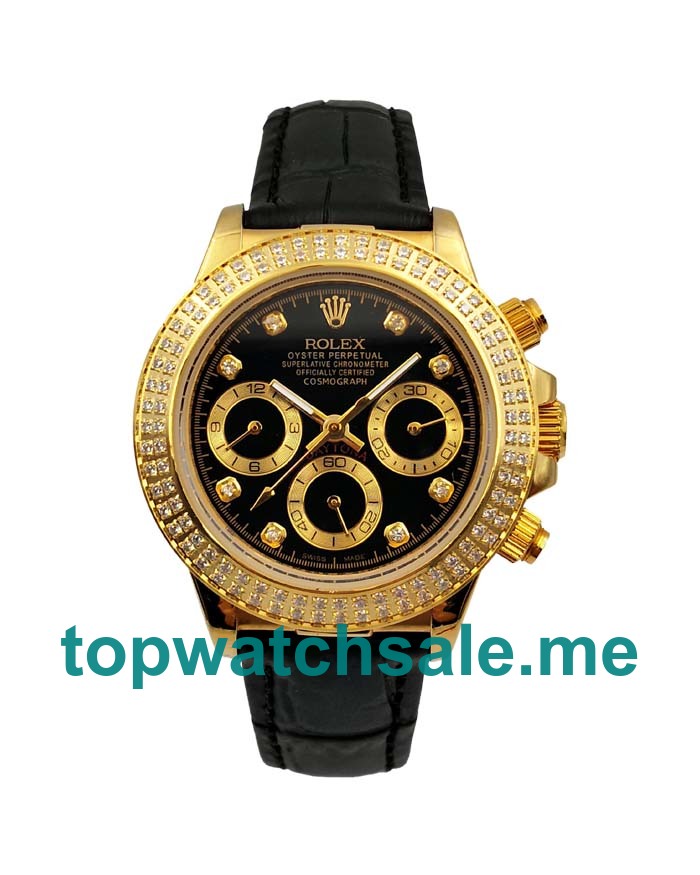 UK Rolex Daytona 116508 Replica Watches With Black Dials For Women + Topreplicawatches.me