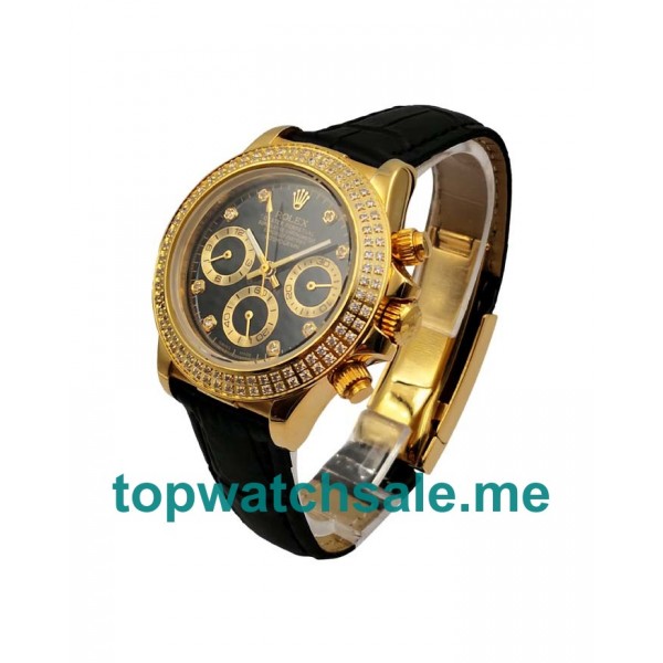 UK Rolex Daytona 116508 Replica Watches With Black Dials For Women + Topreplicawatches.me