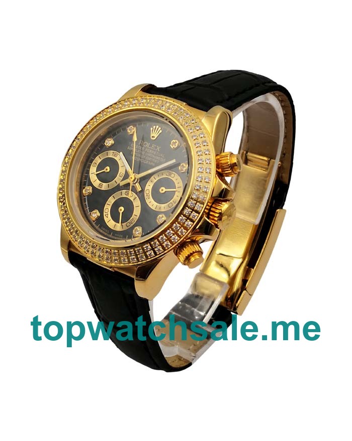 UK Rolex Daytona 116508 Replica Watches With Black Dials For Women + Topreplicawatches.me