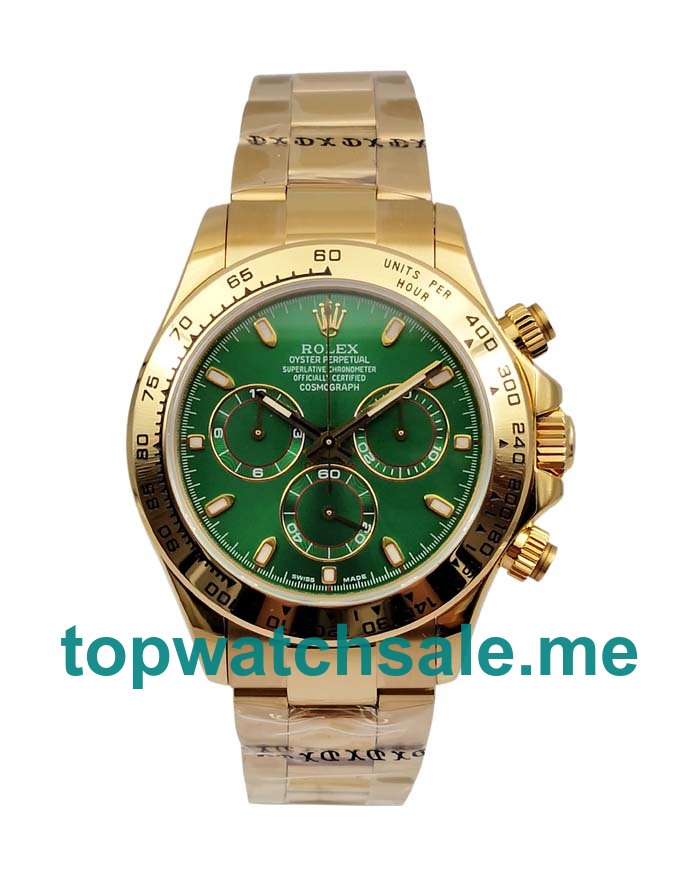 UK Rolex Daytona 116508 Replica Watches With Green Dials For Men + Topreplicawatches.me