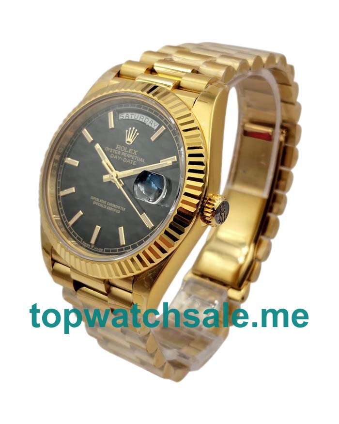 UK Rolex Day-Date 228238 Replica Watches With Black Dials For Men + Topreplicawatches.me