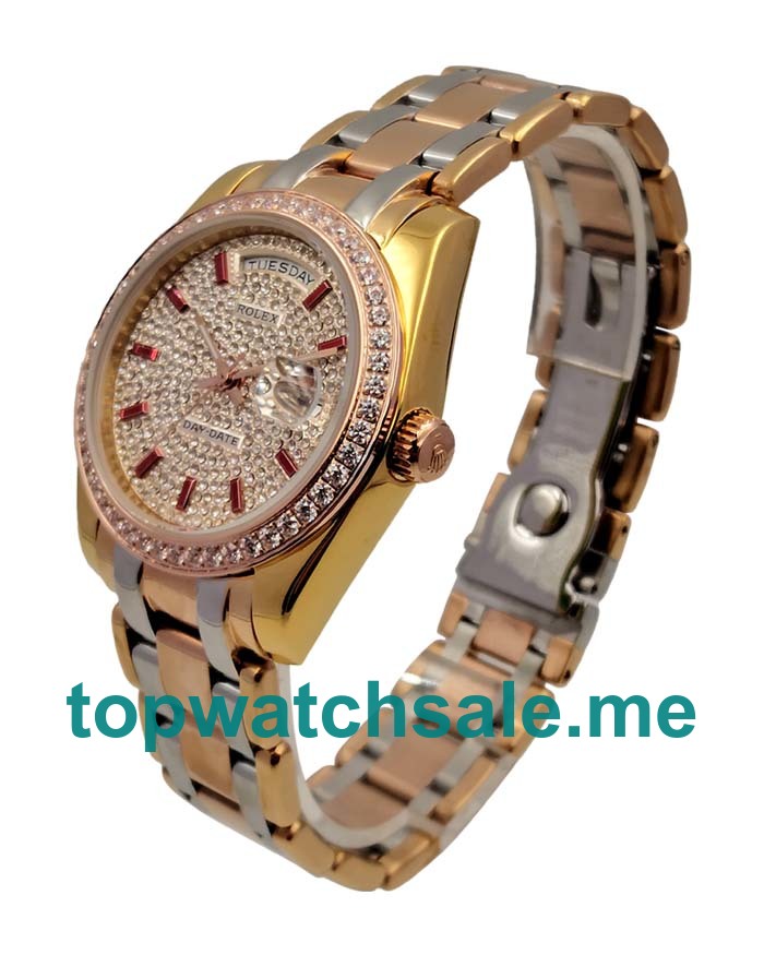 UK Rolex Day-Date 118348 Replica Watches With Diamond Dials For Men + Topreplicawatches.me