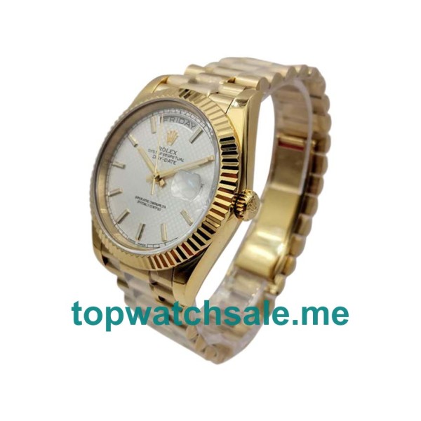UK Rolex Day-Date 228238 Replica Watches With Silver Dials For Men + Topreplicawatches.me