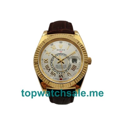 UK Rolex Sky-Dweller 326138 Replica Watches With Silver Dials For Men + Topreplicawatches.me