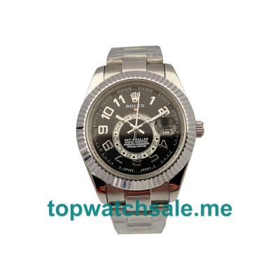 UK Rolex Sky-Dweller 326939 Replica Watches With Black Dials For Men + Topreplicawatches.me