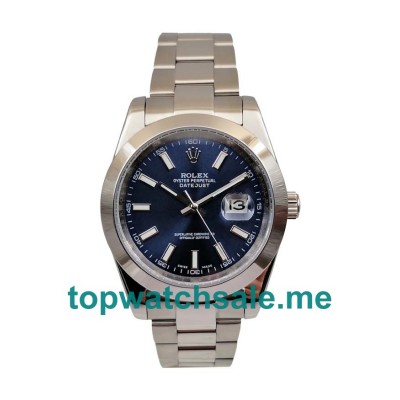 UK Rolex Datejust 126300 Replica Watches With Blue Dials For Men + Topreplicawatches.me