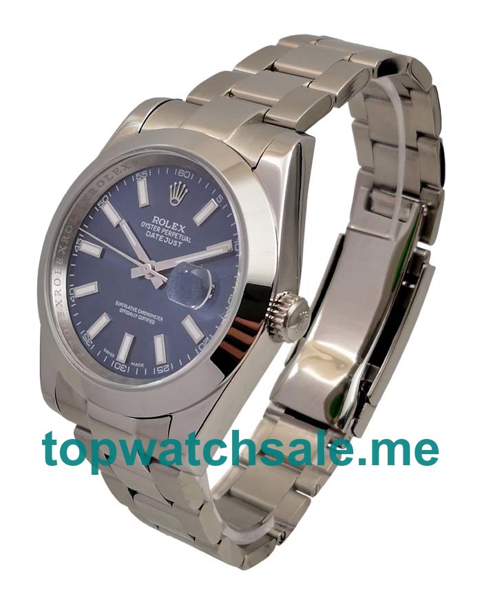 UK Rolex Datejust 126300 Replica Watches With Blue Dials For Men + Topreplicawatches.me