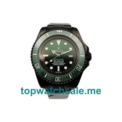 UK Rolex Sea-Dweller Deepsea 126660 Replica Watches With Green & Black Dials For Men + Topreplicawatches.me