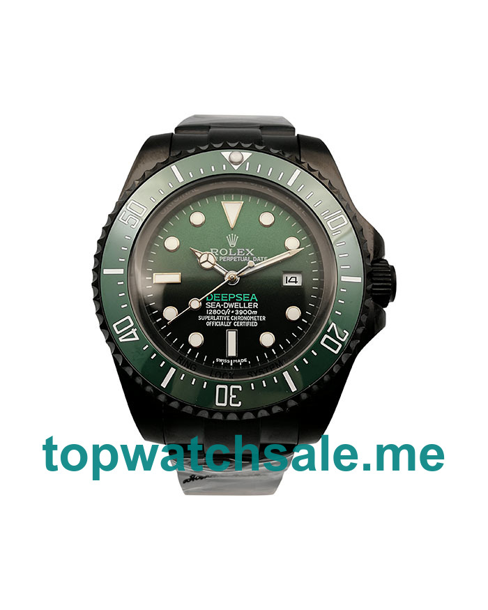UK Rolex Sea-Dweller Deepsea 126660 Replica Watches With Green & Black Dials For Men + Topreplicawatches.me