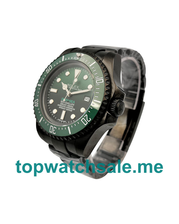 UK Rolex Sea-Dweller Deepsea 126660 Replica Watches With Green & Black Dials For Men + Topreplicawatches.me