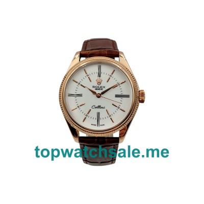UK Rolex Cellini 50505 Replica Watches With Silver Dials For Men + Topreplicawatches.me