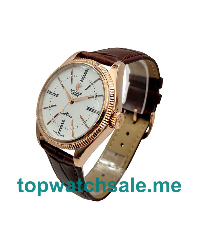 UK Rolex Cellini 50505 Replica Watches With Silver Dials For Men + Topreplicawatches.me