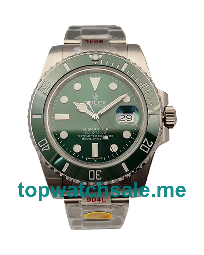 UK Rolex Submariner 116610 LV Replica Watches With Green Dials For Men + Topreplicawatches.me