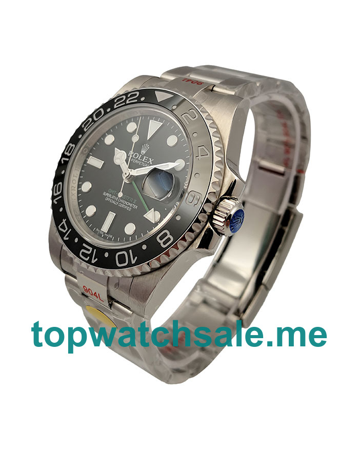 UK Rolex GMT-Master II 116710LN Replica Watches With Black Dials For Men + Topreplicawatches.me