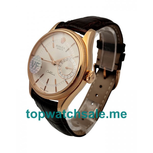 UK Rolex Cellini Date 50515 VF Replica Watches With White Dials For Men + Topreplicawatches.me