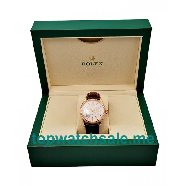 UK Rolex Cellini Date 50515 VF Replica Watches With White Dials For Men + Topreplicawatches.me