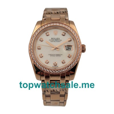 UK Rolex Pearlmaster 81285 Replica Watches With White Mother Of Pearl Dials For Ladies + Topreplicawatches.me