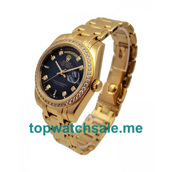 UK Rolex Day-Date 18038 Replica Watches With Blue Dials For Men + Topreplicawatches.me