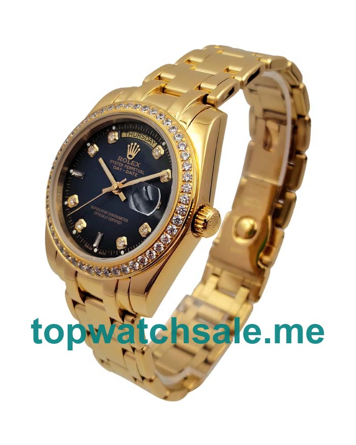 UK Rolex Day-Date 18038 Replica Watches With Blue Dials For Men + Topreplicawatches.me