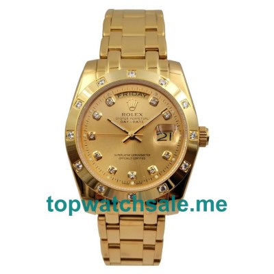 UK Rolex Day-Date 18948 Replica Watches With Champagne Dials For Men + Topreplicawatches.me