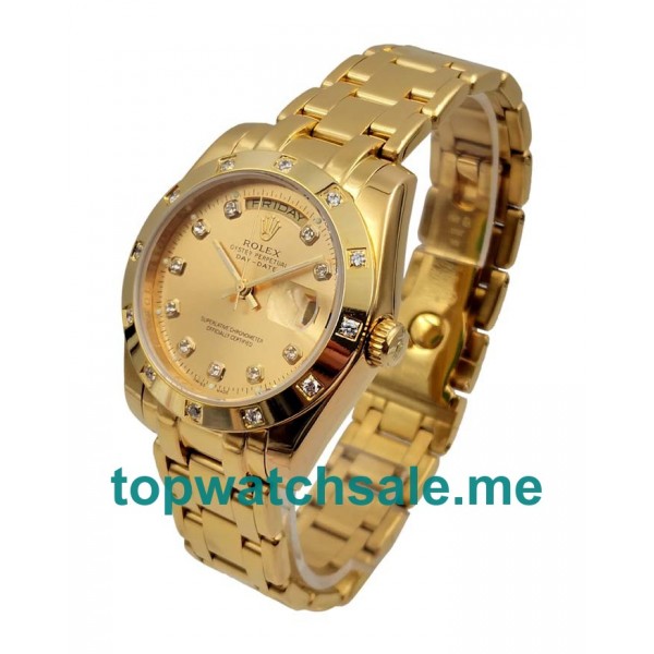 UK Rolex Day-Date 18948 Replica Watches With Champagne Dials For Men + Topreplicawatches.me