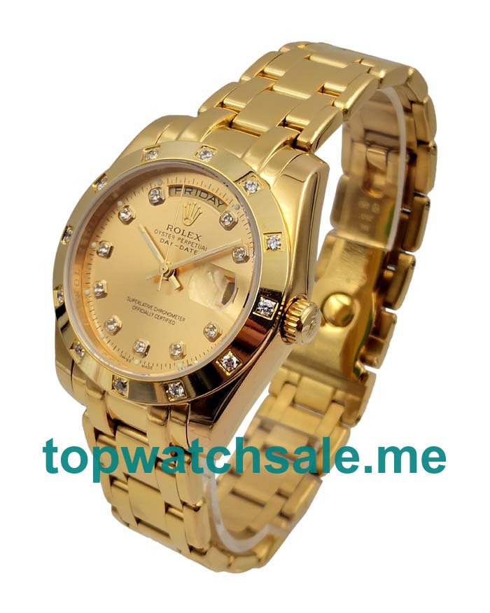 UK Rolex Day-Date 18948 Replica Watches With Champagne Dials For Men + Topreplicawatches.me