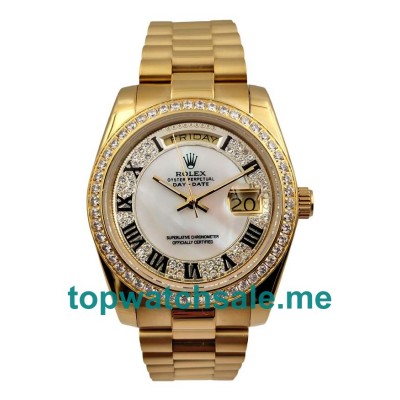 UK Rolex Day-Date 118388 Replica Watches With Mother-Of-Pearl Dial For Men + Topreplicawatches.me