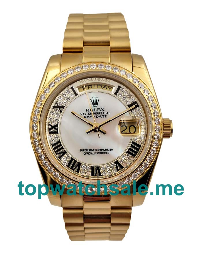 UK Rolex Day-Date 118388 Replica Watches With Mother-Of-Pearl Dial For Men + Topreplicawatches.me