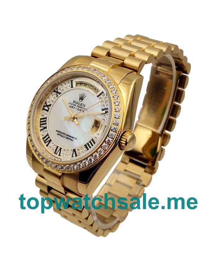 UK Rolex Day-Date 118388 Replica Watches With Mother-Of-Pearl Dial For Men + Topreplicawatches.me