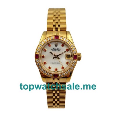 UK Rolex Lady-Datejust 179138 Replica Watches With White Dials For Ladies + Topreplicawatches.me