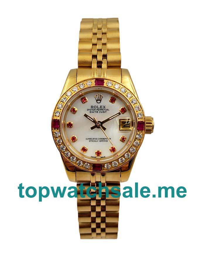 UK Rolex Lady-Datejust 179138 Replica Watches With White Dials For Ladies + Topreplicawatches.me