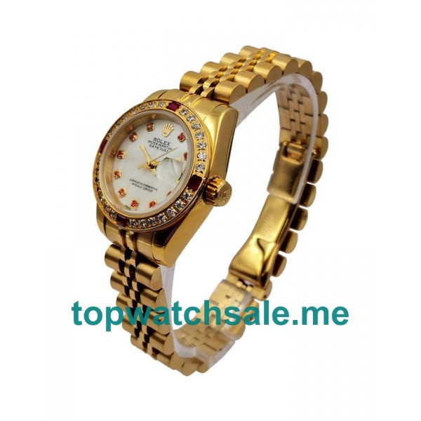 UK Rolex Lady-Datejust 179138 Replica Watches With White Dials For Ladies + Topreplicawatches.me